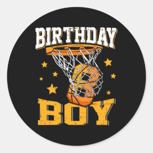 Sticker Rond 8 Anniversaire Basketball Garçon 8 Anniversaire Ba