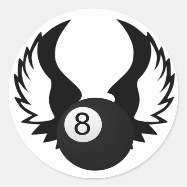 Sticker Rond 8 Balle avec ailes (Devant)