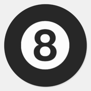 Sticker Rond 8 Billard Billard Billard Billard Costume de table