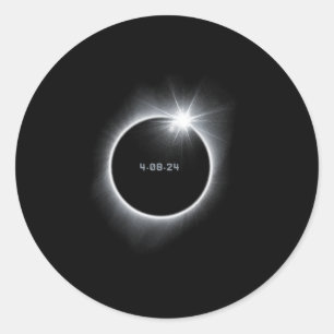 Sticker Rond 8 Éclipse solaire totale 2024