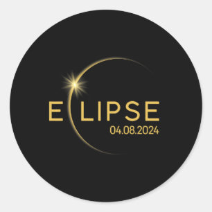 Sticker Rond 8 Éclipse solaire totale 2024