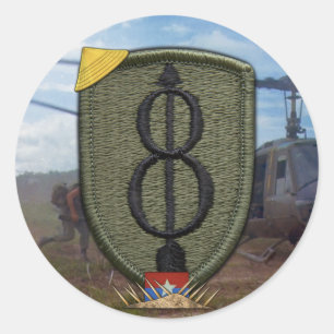 Sticker Rond 8e division d'infanterie timbre de guerre vietnam 