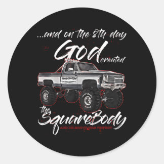 Sticker Rond 8E Godjimmysquarebody Trucksuburbanblazersilverad