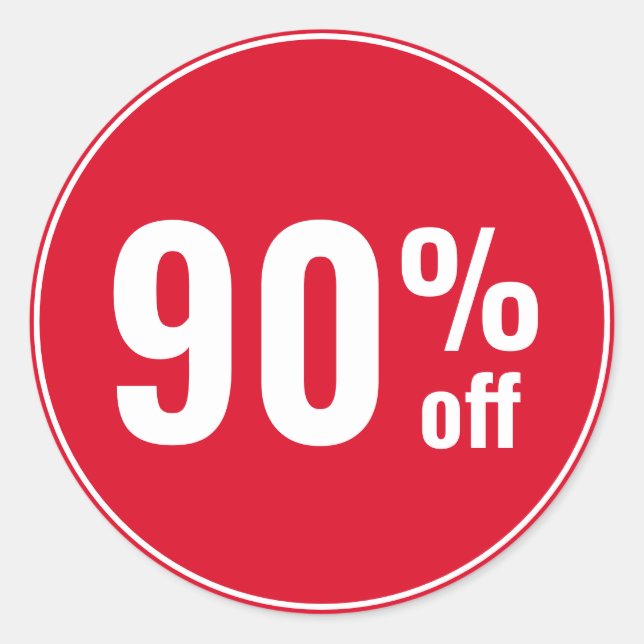 Sticker Rond 90 % de remise Vente (Devant)