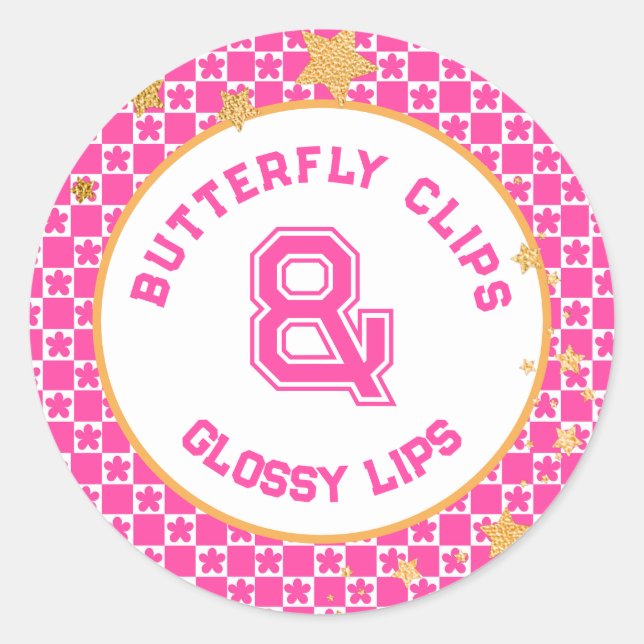 Sticker Rond 90's Throwback Party Favor (Devant)