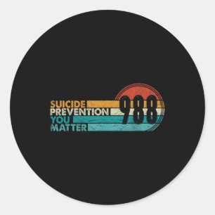 Sticker Rond 988 Chemise Prévention du suicide Ligne de vie 988