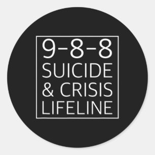 Sticker Rond 988 - Crise de sensibilisation au suicide Ligne de