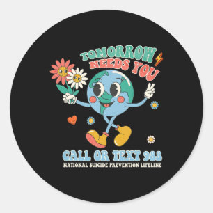 Sticker Rond 988 Prévention du suicide Restez demain Besoin de 