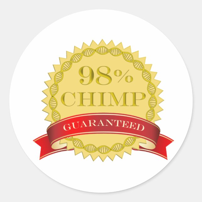 Sticker Rond 98% Chimp - Garantie (Devant)