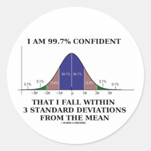 Sticker Rond 99,7% De Confiance Dans Les 3 Écarts Standard Sign
