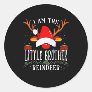 Sticker Rond 99 Je Suis Le Petit Frère Renne Noël Fami