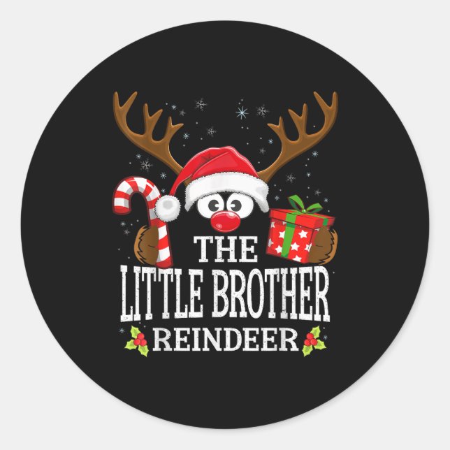 Sticker Rond 99 Matching Christmas Reindeer Squad Uni-adults &a (Devant)