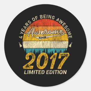 Sticker Rond 9 Ans Anniversaire Retro Magnifique 9e anniversair