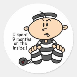 Sticker Rond 9 Mois À L'Intérieur Du Prisonnier Pour Bébé
