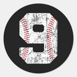 Sticker Rond 9E Baseball 9 Neuvième