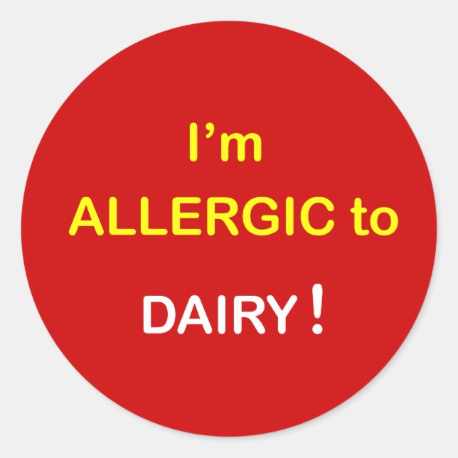 Sticker Rond a2. Je suis Allergique - LAIRY. (Devant)