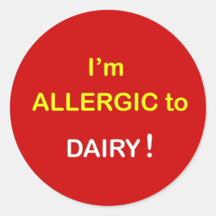Sticker Rond a2.  Je suis allergique - LAITERIE