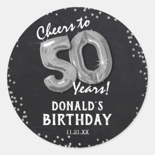Sticker Rond À 50 ans, félicitations ! 50e anniversaire