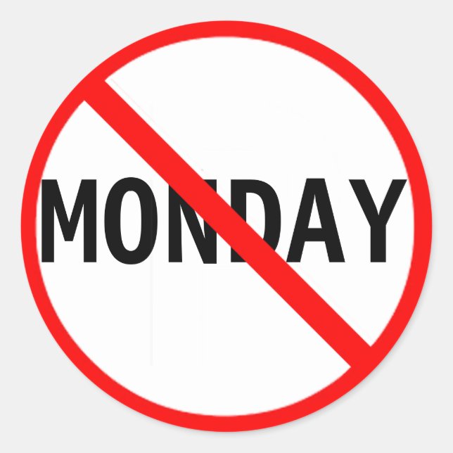 Sticker Rond À bas lundi (Devant)