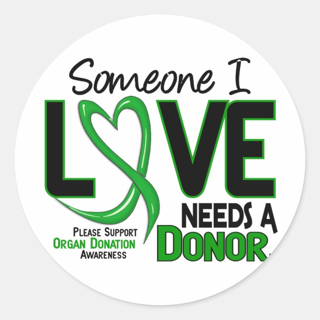 Sticker Rond A BESOIN D'UN DONATEUR 2 T-shirts DE DONS D'ORGANE (Devant)