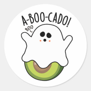 Sticker Rond A-boo-cado Drôle Avocado Puns