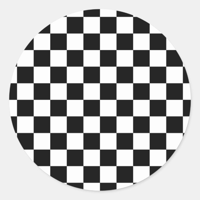 Sticker Rond à damiers Drapeau Conception Conception Chess Chec (Devant)
