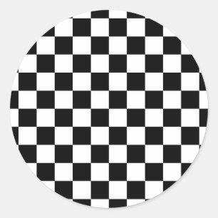 Sticker Rond à damiers Drapeau Conception Conception Chess Chec