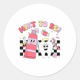 Sticker Rond à damiers Monnaie Pour Être Dentiste Hommes Femmes