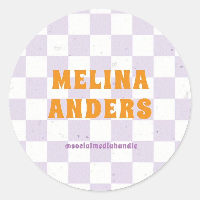 Sticker Rond à damiers rétro (Devant)