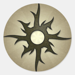 Sticker rond à épines solaires tribales
