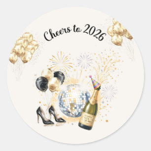 Sticker Rond À la fête du Nouvel An 2026