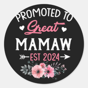 Sticker Rond À la fleur Great Mamaw Est 2024