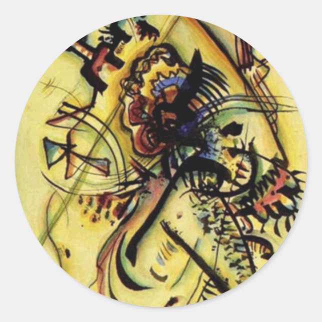 Sticker Rond À la voix inconnue de Kandinsky (Devant)