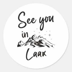 Sticker Rond À Laax Suisse Randonnée Vacances Ski