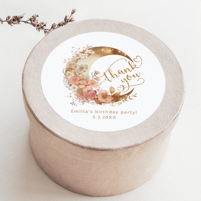 Sticker Rond À l'anniversaire de la lune (Créateur téléchargé)