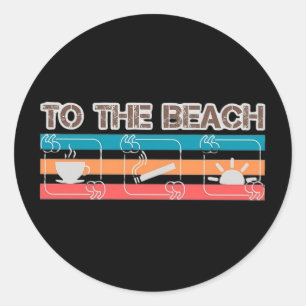 Sticker Rond À l'Autocollant de plage
