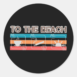 Sticker Rond À l'Autocollant de plage