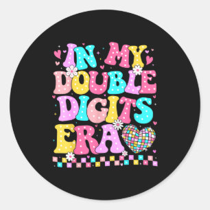 Sticker Rond À l'ère de mes doubles chiffres Rétro 10 ans 10e a