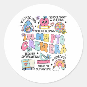 Sticker Rond À l'ère de mon équipage PTO Rétro Célébration des