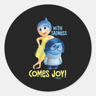 Sticker Rond À L'Intérieur Avec La Tristesse, La Joie
