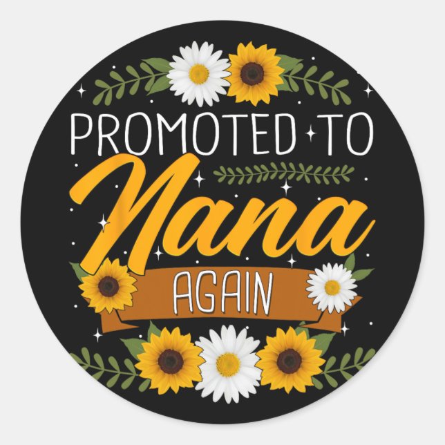 Sticker Rond À Nana de nouveau tournesol première fois Nana (Devant)