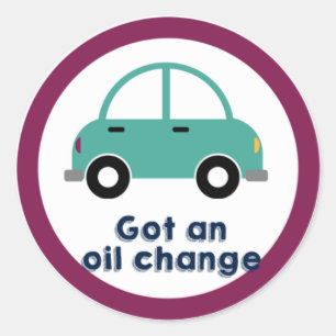 Sticker Rond A obtenu à un changement d'huile l'autocollant