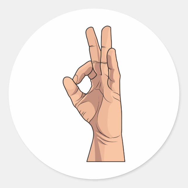Sticker Rond A OK ~ Hand Sign and Gestures a ok (Devant)