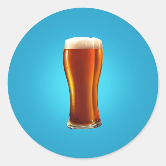 Sticker rond à pinte de bière classique (Devant)