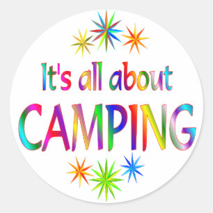 Sticker Rond À propos du camping