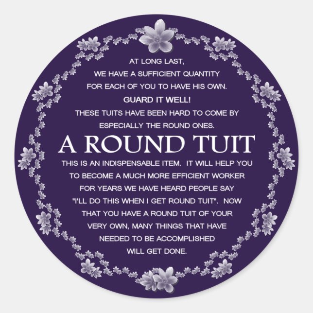 Sticker Rond A Round Tuit (Devant)