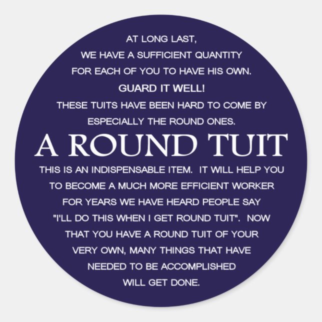 Sticker Rond A Round Tuit (Devant)