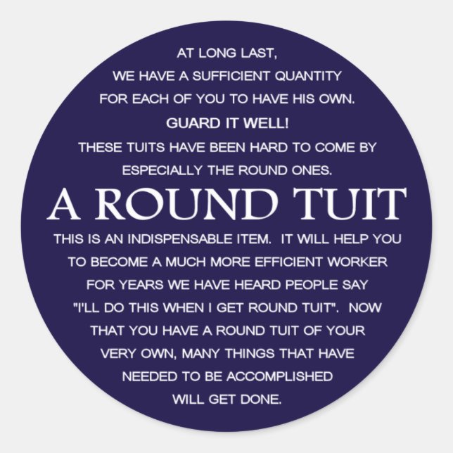 Sticker Rond A Round Tuit (Devant)