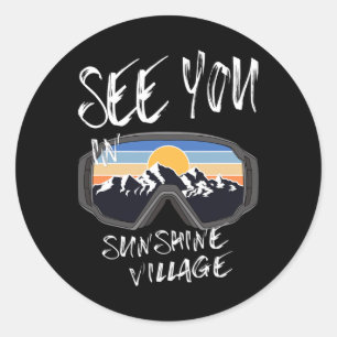 Sticker Rond À Sunshine Village Vacation Ski Goggings