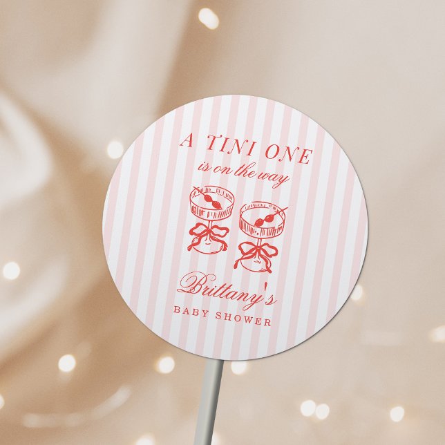 Sticker Rond A Tini One Is On The Way Baby Shower (Créateur téléchargé)